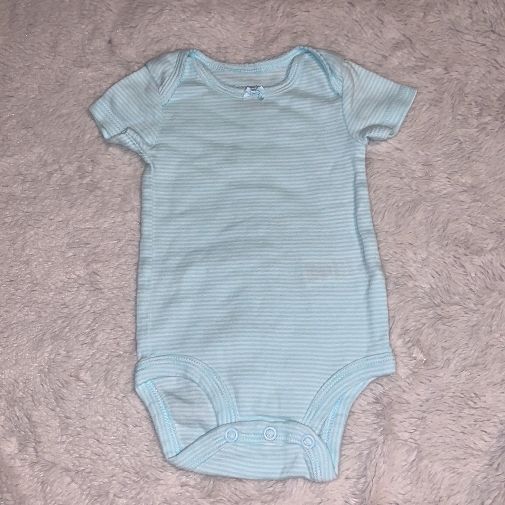 (3 for $10) Carter’s 3 month blue and white stripped bodysuit baby girl clothing
